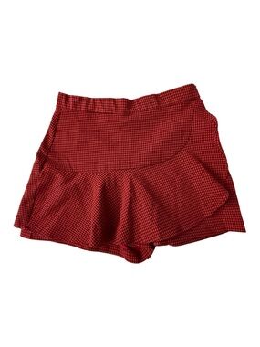 Zara Gingham Skort Women’s Medium Red Black Ruffle Layered Plaid Mini